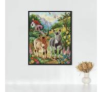 Animal Diamond Painting, 5d Diamond Painting Kits for Adults Donkey, Full Drill Crystal Art Kits for Adults Beginners Cross Stitch Embroidery Crafts Pictures for Gifts 32x44in/80x110cm PJY8 4-M