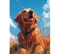Animal Diamond Painting Dog Diamond Art Kits Adults Beginners DIY 5D Full Drill Square Gem Crystal Art Rhinestone Embroidery Paintings Crafts Picture Home Wall Decor, Gifts for Women 90x120cm l1-196