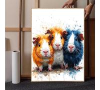 Animal Diamond Painting Guinea Pig Diamond Art Kits Adults 5D DIY Crystal Art Full Drill Cross Stitch Embroidery Kit for Craft Dimond Painting for Home Wall Bedroom Decor, Gifts Girl 25x35 cm -h251KO
