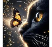 Animal Diamond Painting Kit, 5D DIY Full Round Drill Diamond Art for Home Wall Decor, Complete Embroidery Rhinestone Canvas Picture for for Adults Beginners11.81X11.81Inch(Butterfly)