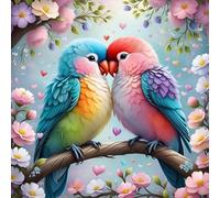 Animal Diamond Painting Kit, 5D DIY Full Round Drill Diamond Art for Home Wall Decor, Complete Embroidery Rhinestone Canvas Picture for for Adults Beginners 15.74X15.74 Inch(A Bird in Bloom)