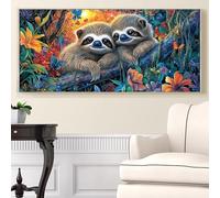 Animal Diamond Painting Kits for Adults, 5D Sloth Large Diamond Art with Round Drills Full Drill Gem Art Big Painting Set for Beginner, DIY Mosaic Kits for Adults for Home Wall Decor 90x180cm, Model19