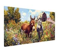 Animal Diamond Painting Kits for Adults, Large Diamond Art for Adults Flowers Pattern with Round Full Drill, Crystal Art Paintings Embroidery Kits for Home Room Decor, Gifts for Women, 55x24 inch W-65