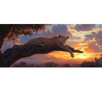 Animal Diamond Painting Kits for Adults, Pattern Leopard Diamond Art 5D DIY Full Round Drill Gem Crystal Art Kits Crafts for Adults for Home Room Decor, Bedroom Decor, Gifts 100*300CM -yym2603TT