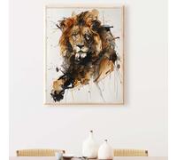 Animal Diamond Painting Ox Diamond Art Accessories 5D Round Full Drill Sequin Art Cross Canvas Painting Pictures Kits for Adults Beginners for LIiving Room Wall Decor Gifts 39×53in/100×135cm PJY9 K-B
