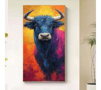 Animal Diamond Painting Ox Diamond Art Kits Adults, 5D Crystal Art Kits for Adults Kids DIY Square Full Drill Gem Art Craft Paintings Pictures Embroidery Kits Home Wall Decor Gifts 40x80cm bd6-r