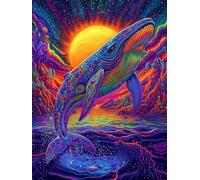 Animal Diamond Painting Whale Diamond Art Kits Adults Beginners DIY 5D Full Drill Square Gem Crystal Art Rhinestone Embroidery Paintings Crafts Picture Home Wall Decor, Gifts for Women 50x70cm m1-26G