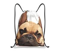 Animal Dog French Bulldog Print Cinch Sack Pack Drawstring Bag Waterproof Versatile Sport Sack For Yoga Running Men 36X42Cm