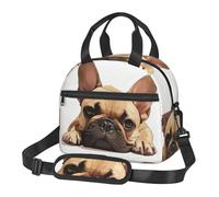 Animal Dog French Bulldog Print Student Insulated Lunch Bag School Adjustable Shoulder Strap Work Travel Picnic