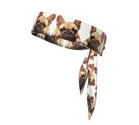 Animal Dog French Bulldog Tennis Tie Headband Hair Band Unisex Dry Head Tie Sport Band for Basketball, Running, Tennis