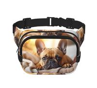 animal dog french bulldog1 print Fashion Waist Packs Crossbody Belt Bag Fanny Pack for Women Crossbody for Traveling Running, Black, One Size