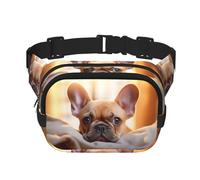 animal dog french bulldog2 print Fashion Waist Packs Crossbody Belt Bag Fanny Pack for Women Crossbody for Traveling Running, Black, One Size