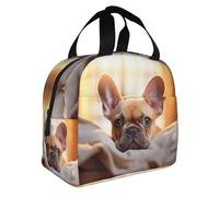 animal dog french bulldog2 Print Insulated bento bag,handheld aluminum foil thickened water resistanted Lunch Bag
