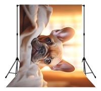 Animal Dog French Bulldog2 Print Large 5Ã-7ft Seamless Polyester Fabric Photo Backdrop Curtain for Portrait Photoshoot Party Video