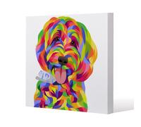 Animal Dog Illustration Pop Art (Canvas Print) / 101 x 101 x 4cm Benjamin Tate Design Natural One Size