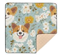 Animal Dogs Daisy Cute Cute Foldable Baby Playmat for Floor Comfortable Baby Crawling Mat for Baby Kids Toddlers Infants, 50'' x 50''
