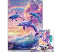Animal Dolphin Jigsaw Puzzles for Adults Teenagers Jigsaws Puzzle,Relax Games Is Ideal As A Gift for The Whole Family 50x75cm