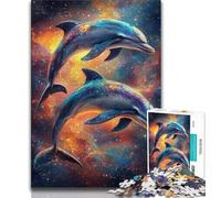Animal Dolphin JigsawPuzzle 1000 Pieces for Teenagers,Challenging Family Activity Games DIY Toy for Home Wall Decor Gifts (50x75cm)