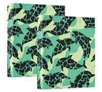 Animal Dolphin Turquoise Print 1 and 1/2 Inch Binders 3 Ringed with Pocket Cover Pack of 1/2 Assorted Binders Hardcover
