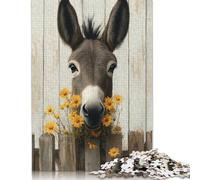 Animal Donkey Jigsaw Puzzle Adult 1000 Pieces Classic Puzzle Paper Jigsaw Puzzle Wall Art Unique Toys 1000pcs (38x26cm)