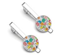 Animal Doodles Bear Rabbits Giraffes Lion Silver Tie Clip Long Styles Necktie Clip Tie Bar for Business Wedding Graduation