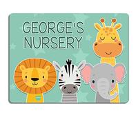 Animal Door Sign Nursery Name Plaque Personalised Safari Girls Bedroom Gift KD96