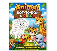 Animal Dot-to-Dot & Color: Connect the Dots, Color the Fun - Learn, Create & Enjoy! Kids Ages 3-6 (Activity Books (Mixed Learning))