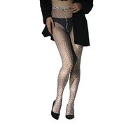 Animal Dots Patterned Thin Silk Tights Sheer Pantyhose High Waist Control Top Leggings Stockings Lingerie For Women Leopard Print Silk Tights