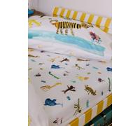 'Animal Drawings' Fitted Sheet Wee Blue Bell Multi Single