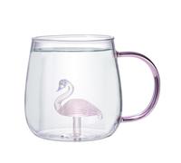 Animal Drinking Cups - 380ml Borosilicate Glass Transparent 3D Coffee Mug, Cute Animal Shaped Glassware | Double Wall Heat Resistant Cup, Portable Mug Design, for Cold Drinks hot Drinks Daily