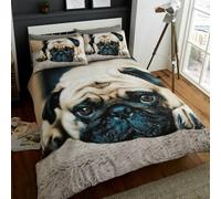 Smart Living 3D Effect Animal Polycotton Printed Duvet Cover Set In Light Beige Light Beige