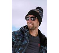 Animal Men's 'Dylan' Warm Cosy Knitted Classic Borg Lined Snow Ski Pom Beanie in Charcoal Animal Charcoal One Size