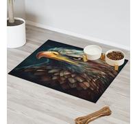 Animal Eagle Print Pet Feeding Mat for Cat Dog Water Bowl Food Mats Pet Feeding Mats Absorbent Nti-Slip Contain Spills Protects Floors Placemat 43.1 x 76.2 cm