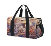 Animal Eagles Flower Sport Duffel Bags for Kids Girls Boys Women Men Overnight Weekender Travel Bag Tote Carry Gym Casual Duffel Bags