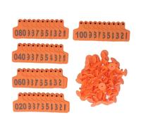 Animal Ear Tag Thick 01 to 100 Number, Plastic Livestock Ear Tags for Cattle Goat Pig, Easy Identification with Fade Numbers, Durable Weatherproof Livestock ID Tags for F (Orange with Lettered Cow