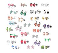 Animal Earrings 30 Pairs Small Mixed Bee Mushroom Earrings Fashion Jewelry Gift Gold Women Earrings for Kids