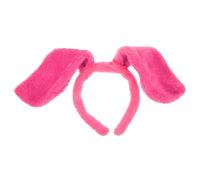 Animal Ears Headband Floppy Puppy Dog Ear Headband Animal Hair Hoop Pug Pooch Ears Headwear Women Headpiece Hair Accessory for Holiday Easter Party Halloween Xmas Festival Decors (Rosy)