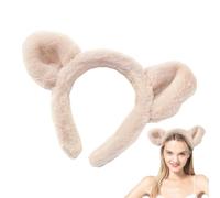 Animal Ears Headband with Bear Ears, Plush Hairband with Bear Ears, Hair Headband for Washing Face, Skin Care, Makeup, Hair Accessories for Women and Girls