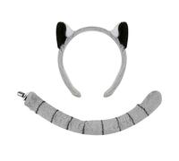 Animal Ears, Lemur Headband, Ears & Tail, Costume Accessory, Dress Up Fun and Character Play for Boys Girls Halloween Holiday Party Stage Performance Cosplay Carnival