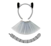 Animal Ears - Lemur Tail Ears Headband, Soft Costume Accessory For Stage Performance Holiday Girls Boys Cosplay Carnival Party Masquerade | Plush Faux Dress Up Set For Kids Teens Adults