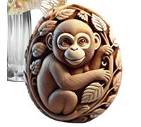 Animal Easter Carving Craft Egg, Hand-Carved Resin Animals Egg Ornaments, Vivid Animal Wood Carving Eggs, Easter Basket Fillers for Kids Party Home Decoration