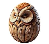 Animal Easter Carving Craft Egg, Hand-Carved Resin Animals Egg Ornaments, Vivid Animal Wood Carving Eggs, Easter Basket Fillers for Kids Party Home Decoration