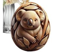 Animal Easter Carving Craft Egg, Hand-Carved Resin Animals Egg Ornaments, Vivid Animal Wood Carving Eggs, Easter Basket Fillers for Kids Party Home Decoration