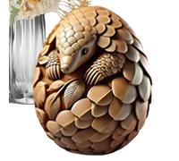 Animal Easter Carving Craft Egg, Hand-Carved Resin Animals Egg Ornaments, Vivid Animal Wood Carving Eggs, Easter Basket Fillers for Kids Party Home Decoration