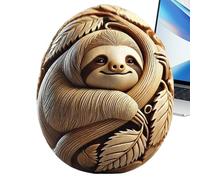 Animal Easter Carving Craft Egg, Hand-Carved Resin Animals Egg Ornaments, Vivid Animal Wood Carving Eggs, Easter Basket Fillers for Kids Party Home Decoration