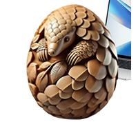 Animal Easter Carving Craft Egg, Hand Carved Wooden Animals Egg Ornaments, Carving Art Decor, Easter Basket Fillers, Realistic Carved Animal Egg Easter Decorations for Kids Party Home Decor