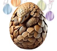 Animal Easter Carving Craft Egg, Hand-Carved Wooden Animals Egg Ornaments, Resin Realistic Carved Animal Egg Easter Decorations, miniis Easter Basket Fillers Decorative For Kids Party Home Decor