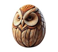 Animal Easter Carving Craft Egg - Hand-Carved Wooden Eggs for Crafts, Home Decor, Easter Basket Fillers, and Holiday Decorations (A)