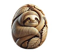 Animal Easter Carving Craft Egg - Hand-Carved Wooden Eggs for Crafts, Home Decor, Easter Basket Fillers, and Holiday Decorations (D)