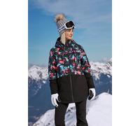 Animal Women's 'Edge' Water Resistant Lift Pass Pocket Adjustable Hood Ski Jacket in Coral | Size: 6 Animal Coral 6
